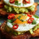 Avocado Hash Brown Toast with a Spicy Kick