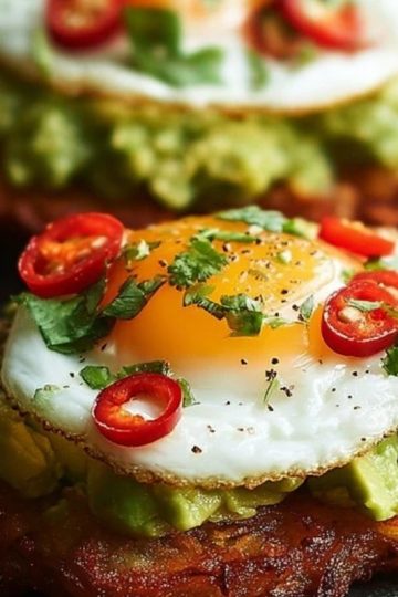Avocado Hash Brown Toast with a Spicy Kick