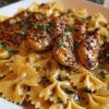 Bowtie Pasta with Creamy Cajun Chicken and Mozzarella Cheese Sauce