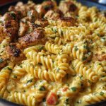 Cajun Chicken Rotini in Creamy Mozzarella Velveeta Sauce