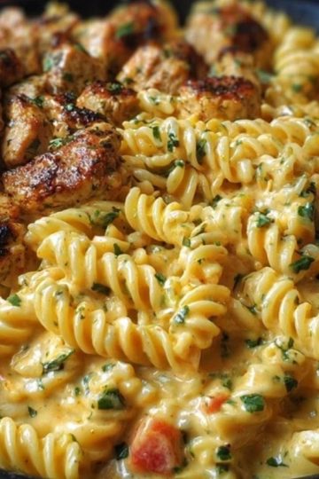 Cajun Chicken Rotini in Creamy Mozzarella Velveeta Sauce