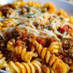 Cheesy Velveeta Rotini with Italian Beef Marinara