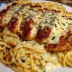 Chicken Smothered in Cheesy Alfredo Three-Cheese Spaghetti Sauce
