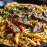 Creamy Cajun Butter Tender Steak Pasta Skillet