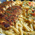 Creamy Cajun Chicken Pasta with Parmesan, Garlic, and Mozzarella