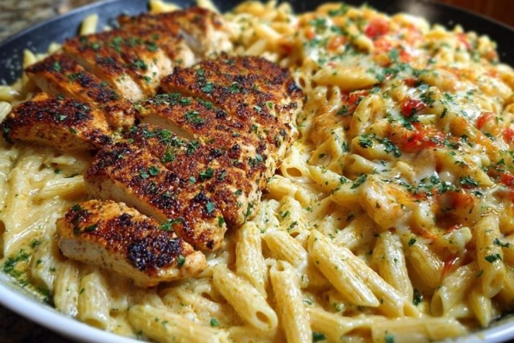 Creamy Cajun Chicken Pasta with Parmesan, Garlic, and Mozzarella