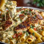 Creamy Cajun Chicken Rigatoni with Garlic Mozzarella Sauce
