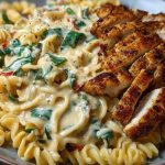Creamy Cajun Chicken Twisted Pasta with Mozzarella Alfredo