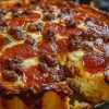 Deep Hamburger Sausage & Pepperoni Pie