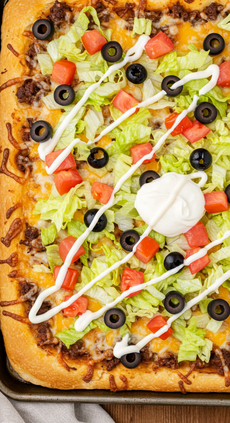 Easy Sheet Pan Taco Pizza