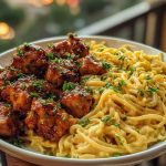 Garlic Butter Chicken Bites & Spicy Cajun Alfredo Twisted Pasta