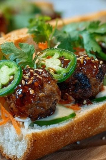 Korean BBQ Meatball Banh Mi