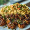 Maple Garlic Chicken Bites with Spicy Cajun Alfredo