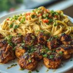 Maple Garlic Chicken Bites with Spicy Cajun Alfredo