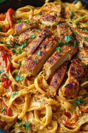 One-Pan Creamy Sweet and Spicy Cajun Chicken Pasta
