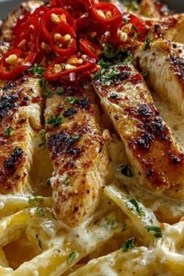 One-Pot Spicy Chicken Linguine in Creamy Sauce