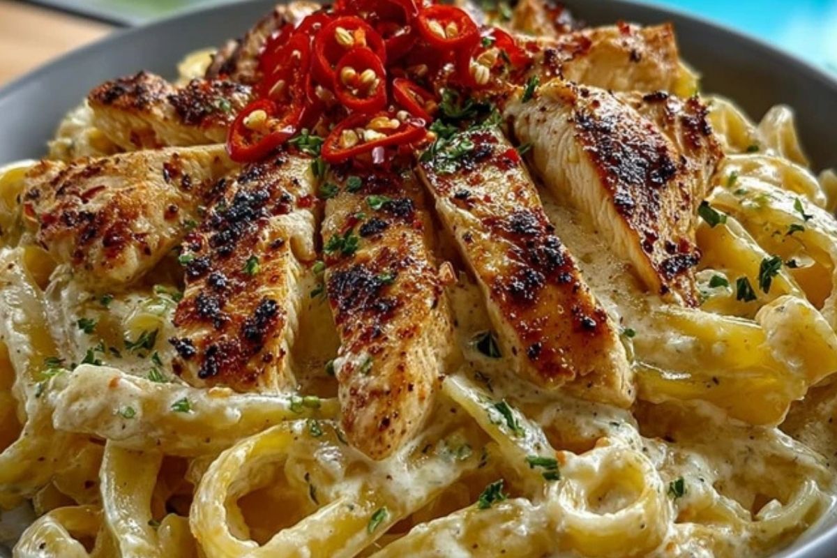 One-Pot Spicy Chicken Linguine in Creamy Sauce