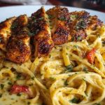 Spicy Cajun Chicken with Garlic Parmesan Linguine