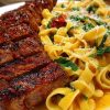 Spicy Cajun Steak with Parmesan Fettuccine Pasta