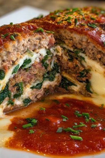 Stuffed Meatloaf with Mozzarella
