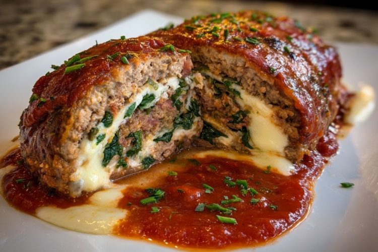 Stuffed Meatloaf with Mozzarella