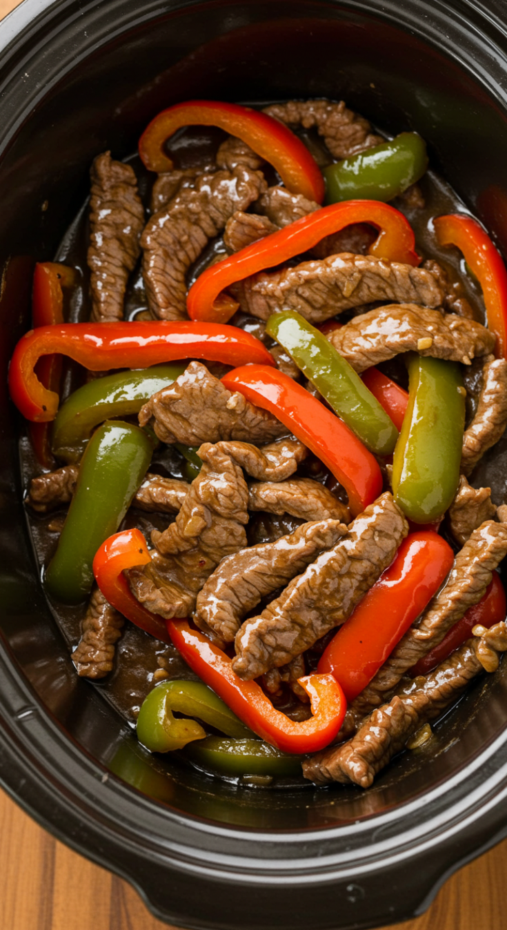 Pepper Steak in a Crock Pot