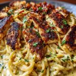 Cajun Chicken Spaghetti in Creamy Garlic Mozzarella Sauce