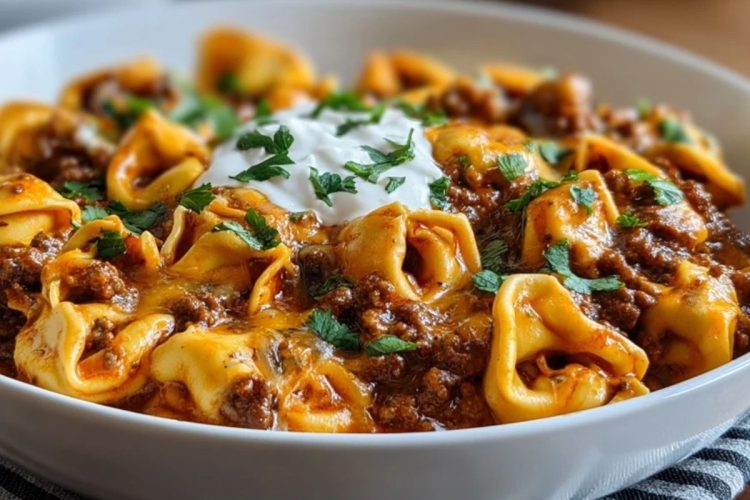 Cheesy Beef Enchilada Tortellini