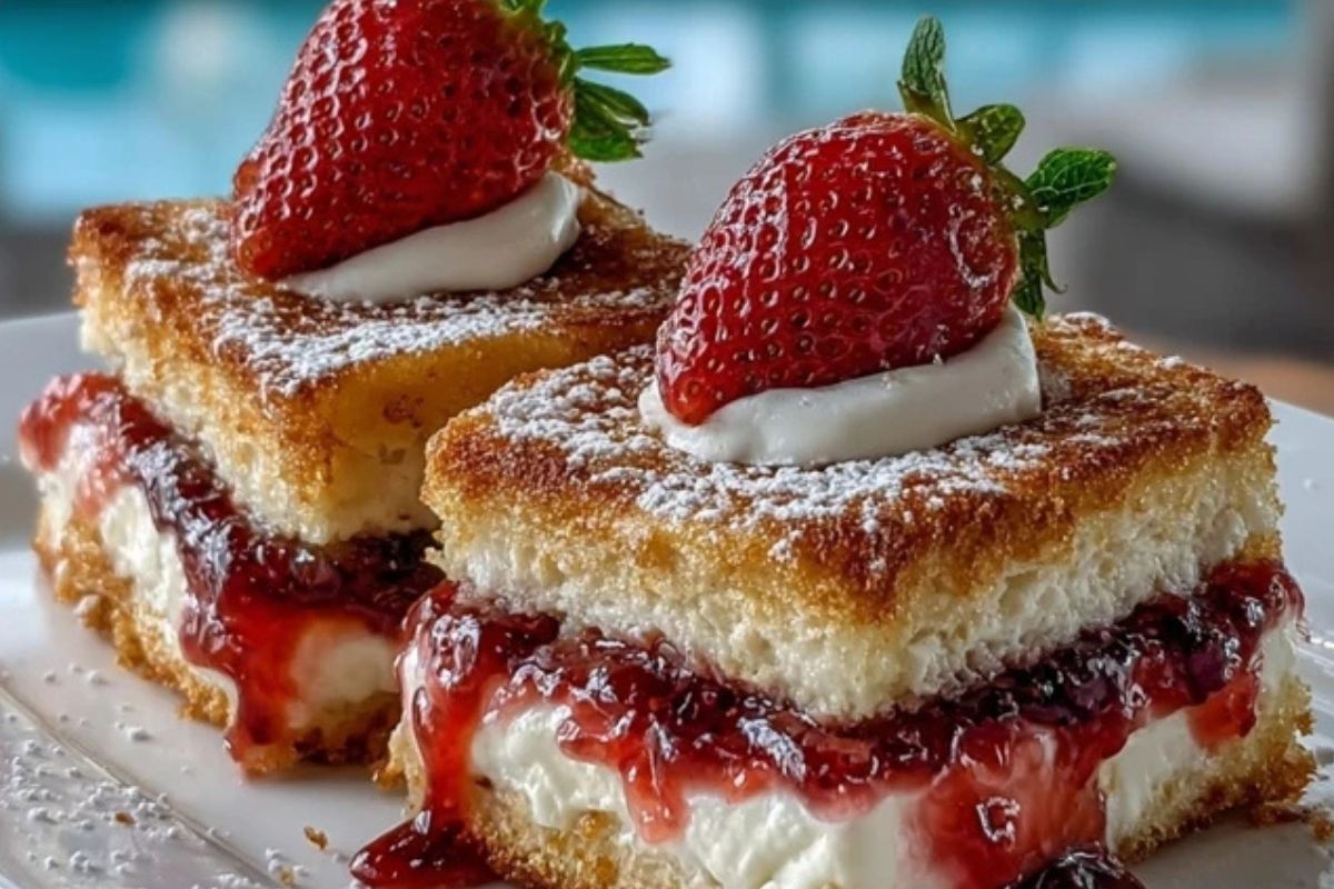 Fried Strawberry Cheesecake Sandwiches