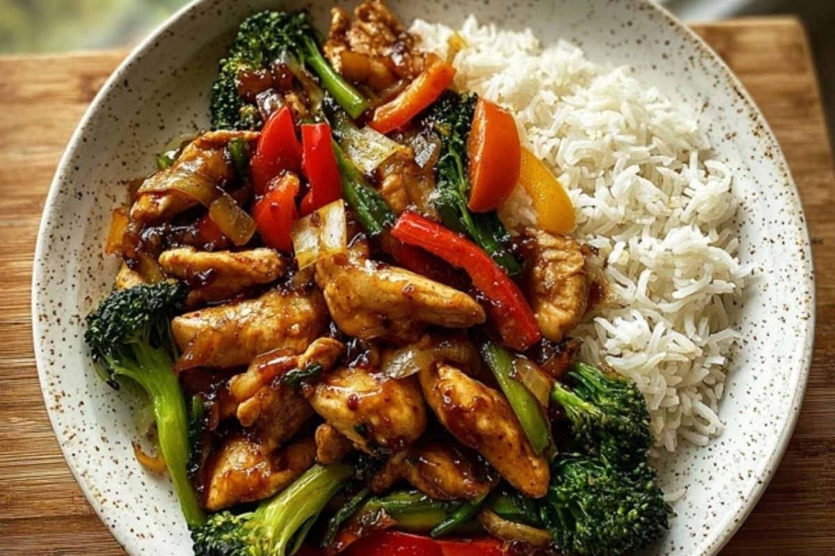 Garlic Chicken Stir-Fry with Rice