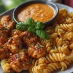 Lemon Pepper Chicken Bites & Roasted Red Pepper Cajun Alfredo Twists