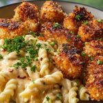 Parmesan Crusted Chicken Bites & Smoked Cajun Alfredo Gemelli