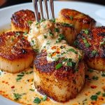 Seared Scallops with Spicy Cajun Cream Sauce