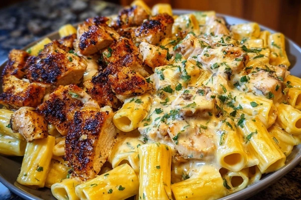 Spicy Cajun Chicken Rigatoni with Velveeta Garlic Cream Sauce