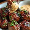 The Best Korean BBQ Meatballs with Spicy Mayo Dip