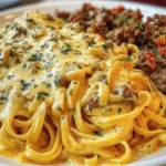 Cajun Beef Linguine in Creamy Velveeta Parmesan Garlic Sauce 1