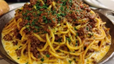Cajun Beef Spaghetti in Creamy Three-Cheese Parmesan Sauce 1