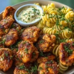 Cajun Chicken Bites with Creamy Garlic Herb Alfredo Twists 1