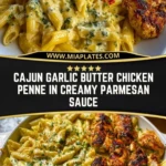Cajun Garlic Butter Chicken Penne in Creamy Parmesan Sauce Pin