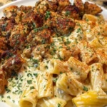 Cajun Garlic Butter Chicken Rigatoni in Cheesy Alfredo Sauce 1