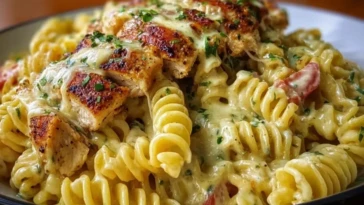 Creamy Cajun Chicken Rotini with Garlic Mozzarella Sauce 1