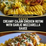 Creamy Cajun Chicken Rotini with Garlic Mozzarella Sauce Pin