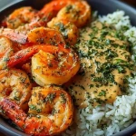 Creamy Garlic Butter Shrimp Bowl with Herb Rice