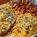 Creamy Garlic Parmesan Chicken with Cheesy Linguine 1
