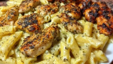 Creamy Velveeta Chicken Penne in Garlic Butter Parmesan Sauce 1