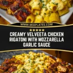 Creamy Velveeta Chicken Rigatoni with Mozzarella Garlic Sauce Pin
