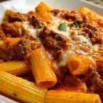 Creamy Velveeta Rigatoni with Italian Beef Marinara 1