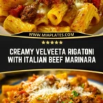 Creamy Velveeta Rigatoni with Italian Beef Marinara Pin