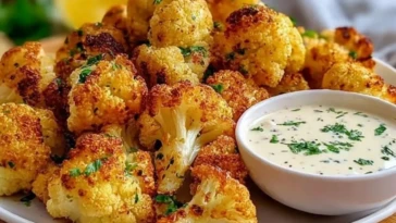 Crispy Baked Cauliflower Bites with Garlic Sauce 1