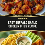 Easy Buffalo Garlic Chicken Bites Recipe Pin